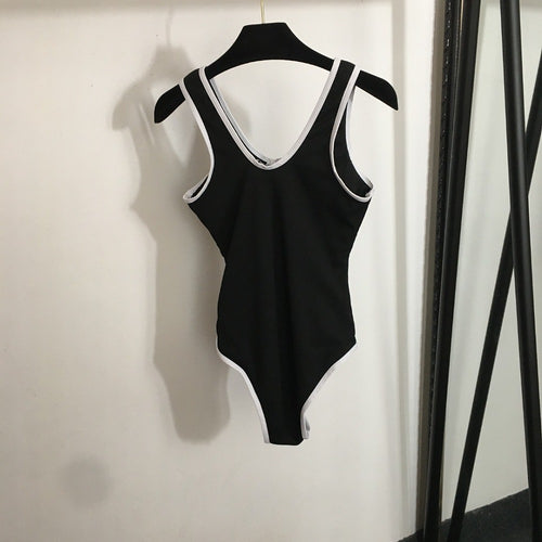 CHANEL CC Riviera Zip-Front One-Piece Swimsuit