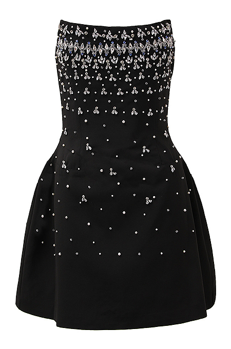 'Vesperine' Strapless Crystalized Dress