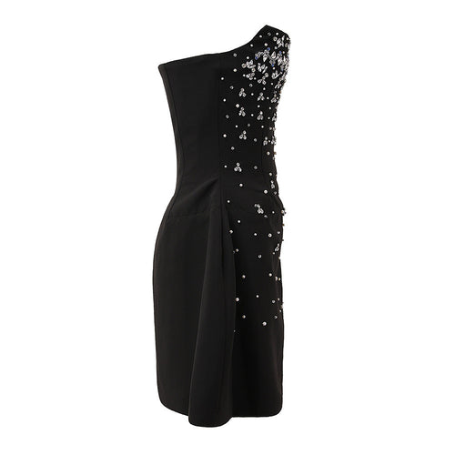 'Vesperine' Strapless Crystalized Dress