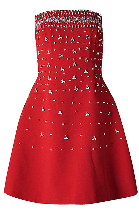 'Vesperine' Strapless Crystalized Dress