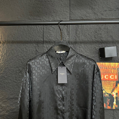 FENDI FF Silk Jacquard Oversized Shirt