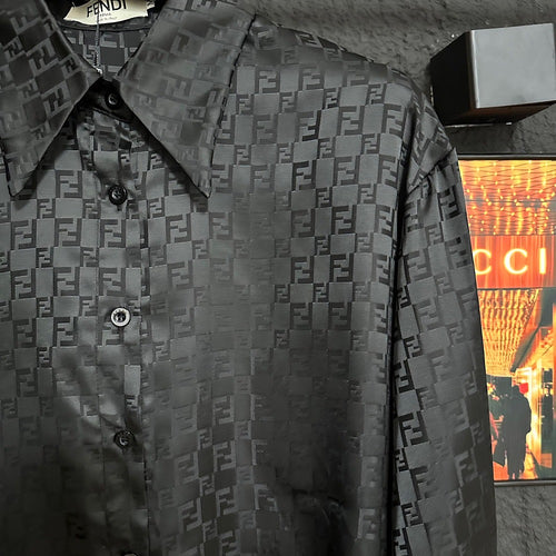 FENDI FF Silk Jacquard Oversized Shirt