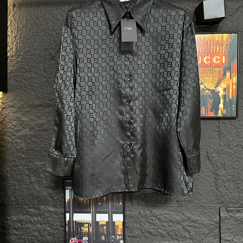 FENDI FF Silk Jacquard Oversized Shirt