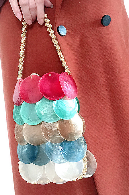 Lunaria Shell Sequin Mini Pouch