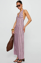 'Razi' Featuring Striped Halter Long Dress
