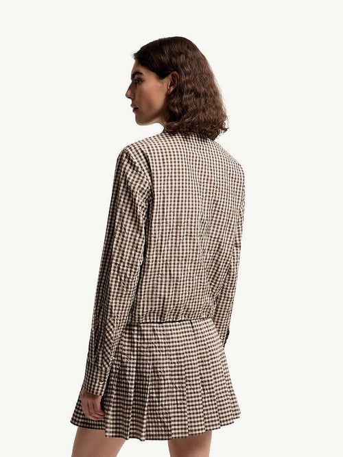 Moncler Vichy Cotton Blend Cropped Jacket