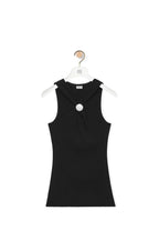 Loewe Pebble Ribbed Knit Cotton Jersey Top – Black
