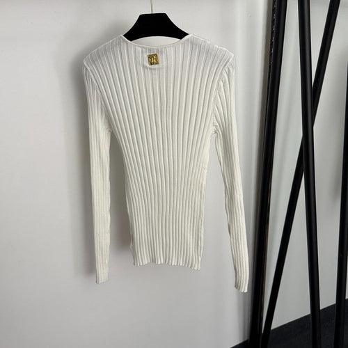 Schiaparelli Signature Ribbed Knit Top – One Size