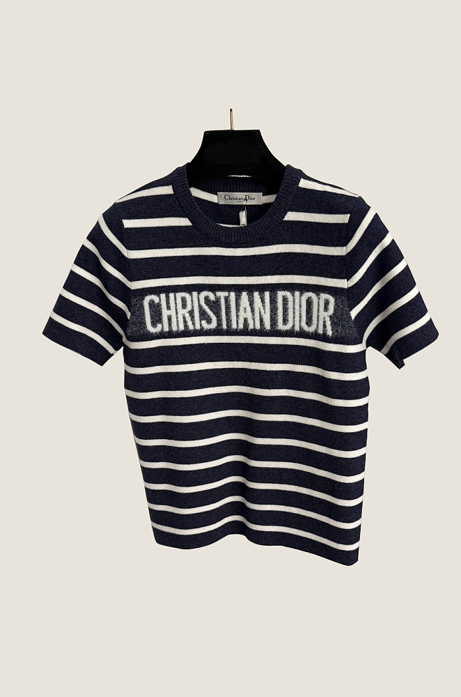 dior Marinière サマーニット Christian Dior Marinière Knit Top – One Size – LUXE LIVING FASHIONS
