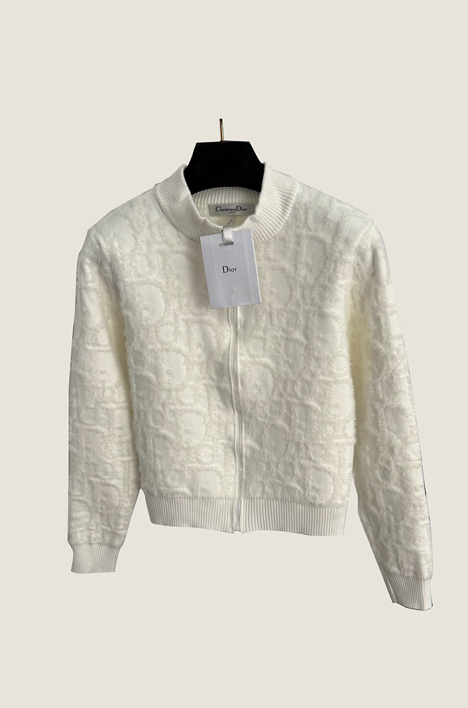未使用★Christian DiorニットジャケットF34 Christian Dior Monogram Zip Knit Jacket – One Size – LUXE LIVING