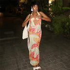 'Isla Floré' Silk Halter Dress