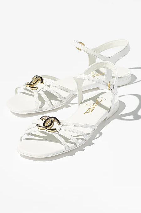 Chanel Lambskin Iconic Sandals