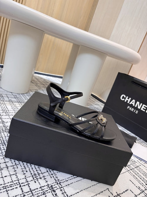 Chanel Lambskin Icone Sandals