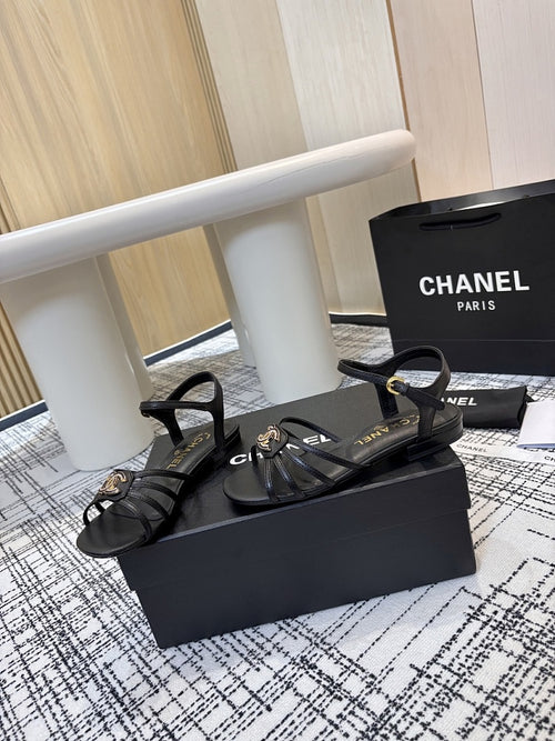Chanel Lambskin Icone Sandals