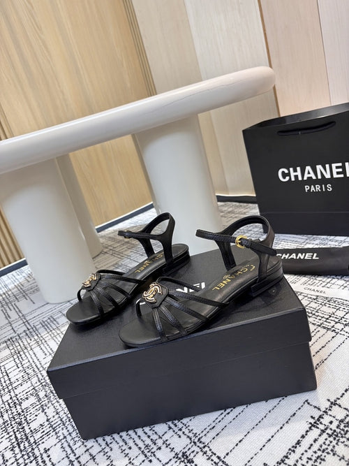 Chanel Lambskin Icone Sandals