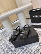 Chanel Lambskin Icone Sandals