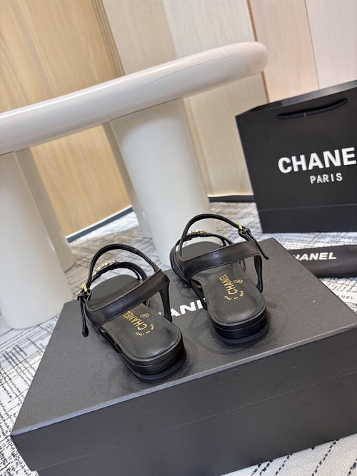 Chanel Lambskin Icone Sandals