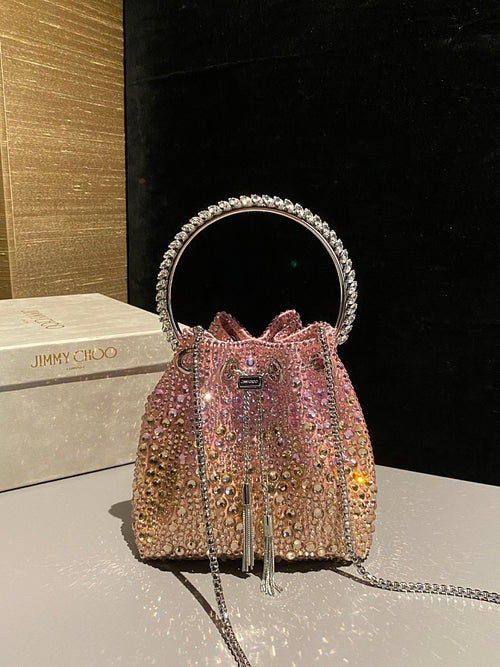 Jimmy Choo – Bon Bon Crystal Bucket Bag