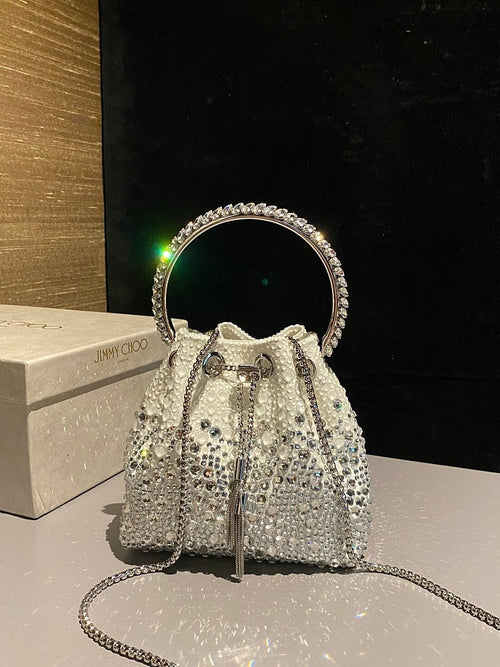 Jimmy Choo – Bon Bon Crystal Bucket Bag
