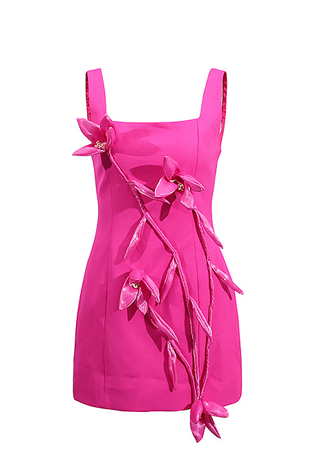 “Fleur Éclat Rose Mini Dress”
