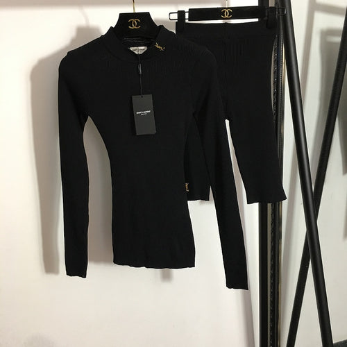 “Saint Laurent Iconique Ribbed Knit Lounge Set”