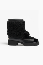 Chanel Shearling Camellia Ankle Boots