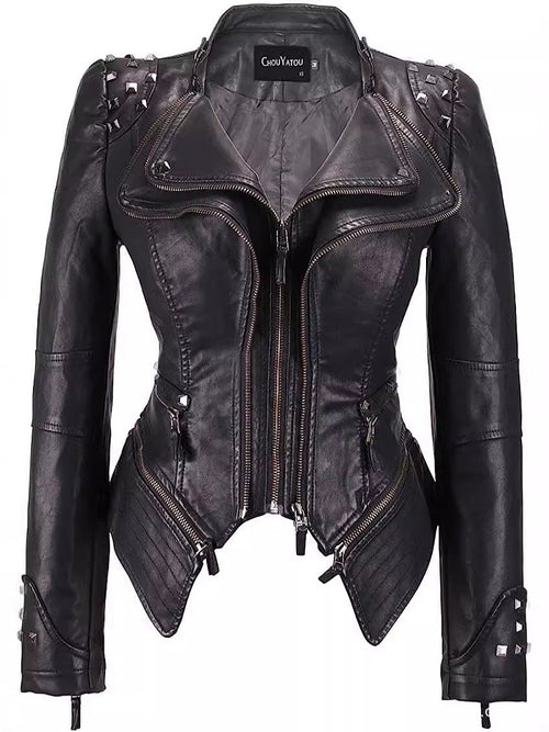 'Bellici' Studded Leather Jacket