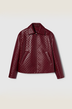 Gucci GG Embossed Burgundy Leather Jacket – S-L