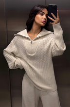 Max Mara “Cocoon Luxe” Cable-Knit Lounge Set