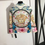Versace “Medusa Tropicó” Long Sleeve Baroque Print Top