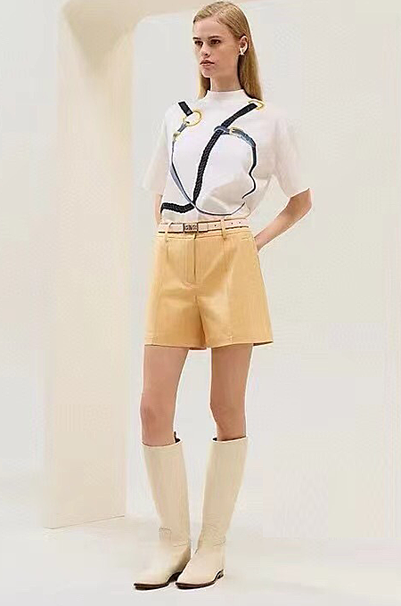 Hermès “Cavalier Étrier” Harness-Print Signature Tee