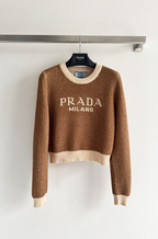 Prada Milano Crystal Knit Logo Sweater