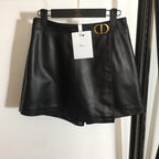 Dior “Cuir Moderne” Nappa Leather Belted Shorts