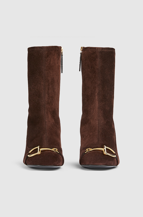 Gucci “Vittoria Suede Horsebit” Ankle Boots – Sizes 36–42 (Chocolate Brown)