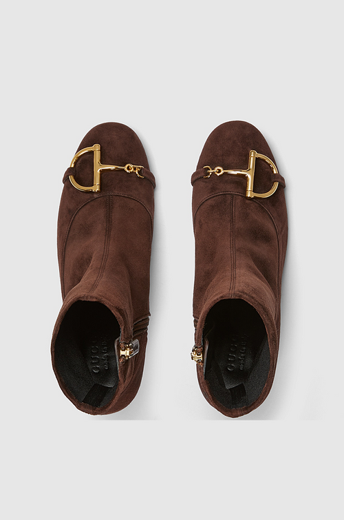 Gucci “Vittoria Suede Horsebit” Ankle Boots – Sizes 36–42 (Chocolate Brown)