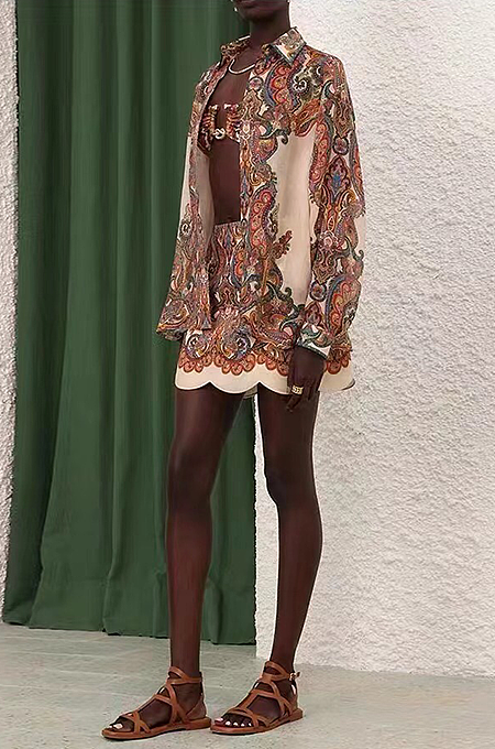 “Sole d’Ornamento” Baroque Paisley Skirt Set