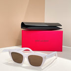 Saint Laurent “Rive Droite” Sculpted Cat-Eye Sunglasses – Multiple Colorways