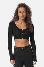 Versace Medusa Safety Pin Knit Crop Top