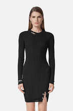 “La Sicurezza” Ribbed Safety Pin Knit Dress
