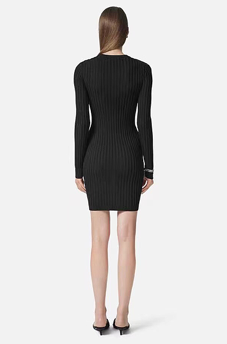 “La Sicurezza” Ribbed Safety Pin Knit Dress