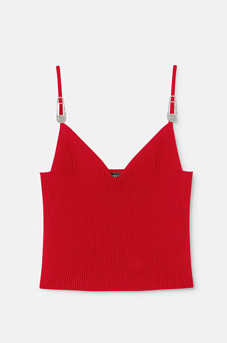 “Fiamma Rossa” Signature Strap Knit Crop Top