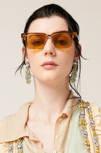 Miu Miu “Velvet Avenue” Retro Square Sunglasses – Gradient Luxe Series