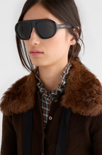 Prada “Linea Sportiva” Oversized Oval Sunglasses – Modern Edge Collection