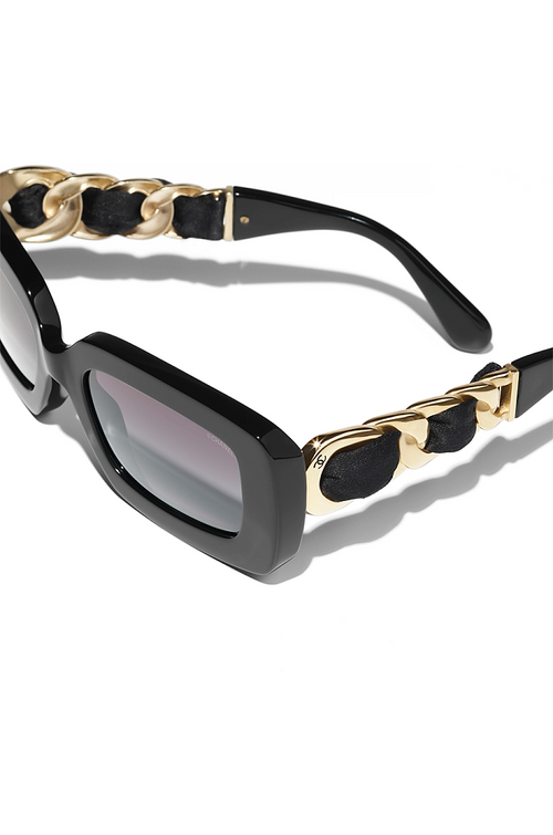 Chanel Rectangulaire ’23 Sunglasses – Quilted Gold Chain Edition