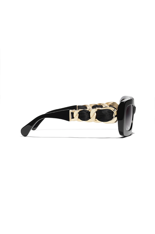 Chanel Rectangulaire ’23 Sunglasses – Quilted Gold Chain Edition