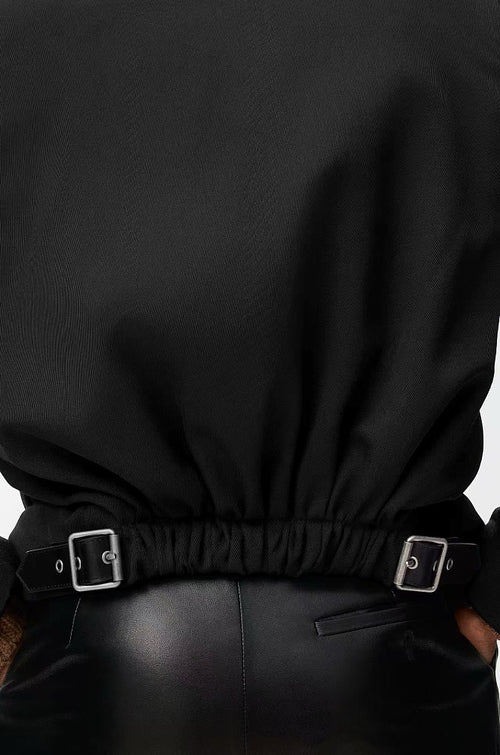 Loewe Noir Cinch-Back Cropped Blazer