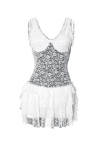 “Perle de Brume” Lace Ruffle Mini Dress