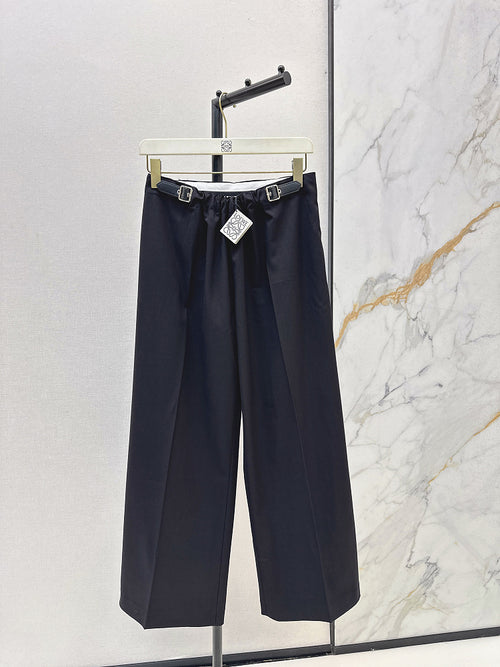 Loewe Noir Cinch-Waist Pleated Trousers