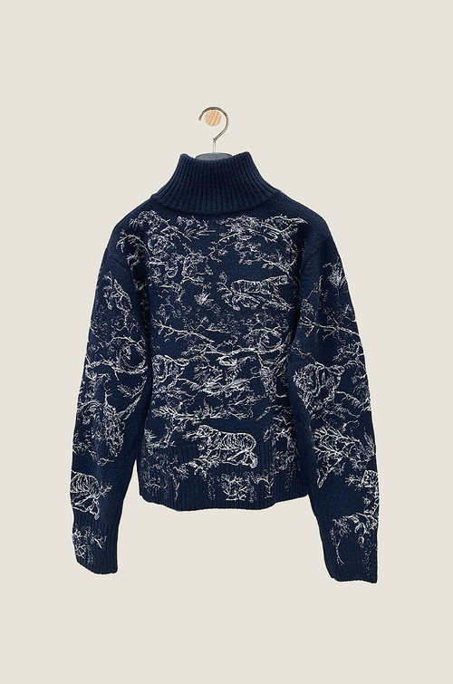Dior Toile de Jouy Knit Zip Cardigan