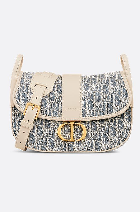 Dior 30 Montaigne Medium Satchel in Blue Dior Oblique Jacquard
